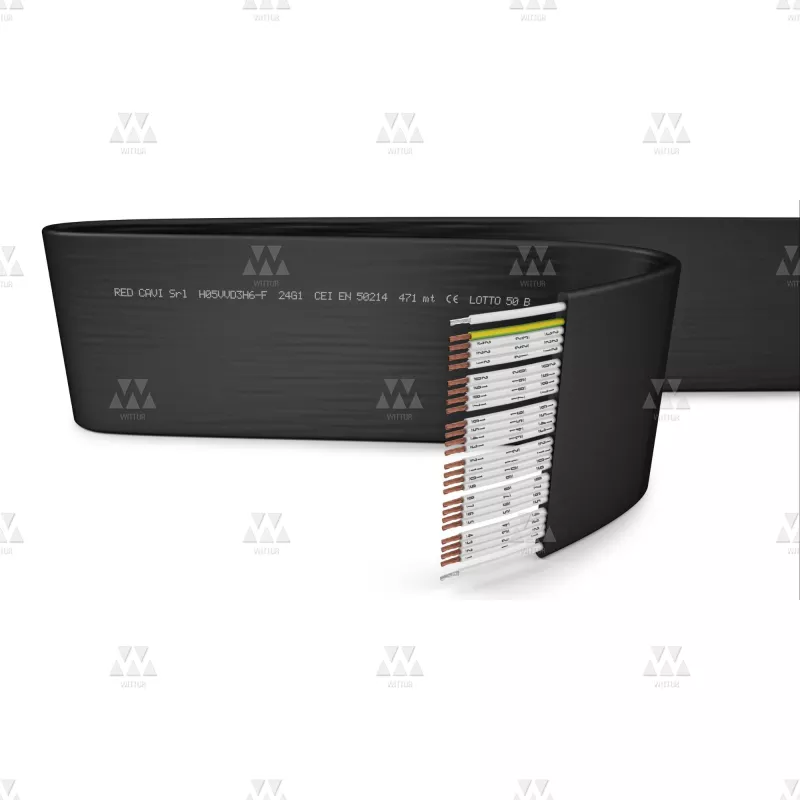T012513 | CÂBLE PLAT H05FR2DR+2Y SECT. 24G1 AVEC SUPPORT CÂBLES EN ACIER